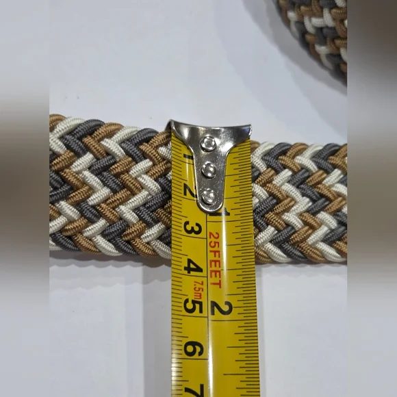 NWT Faherty Brown and Gray Woven Cord Men's Belt Sz.40